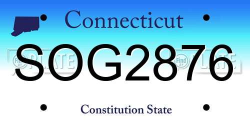 SOG2876 Connecticut License Plate