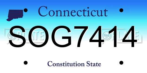 SOG7414 Connecticut License Plate