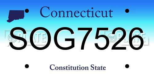 SOG7526 Connecticut License Plate