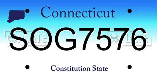 SOG7576 Connecticut License Plate