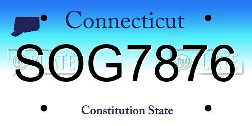 SOG7876 Connecticut License Plate
