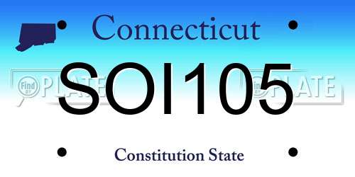 SOI105 Connecticut License Plate
