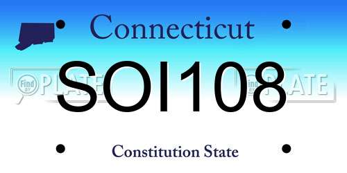 SOI108 Connecticut License Plate