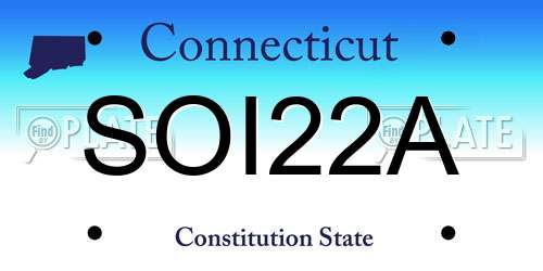 SOI22A Connecticut License Plate