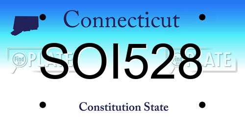 SOI528 Connecticut License Plate