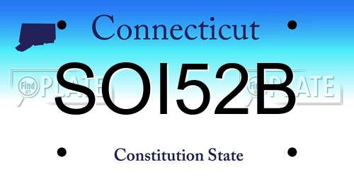 SOI52B Connecticut License Plate
