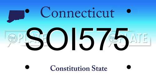 SOI575 Connecticut License Plate