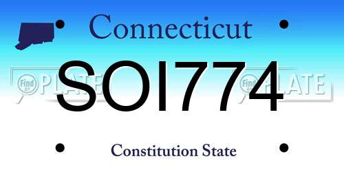 SOI774 Connecticut License Plate