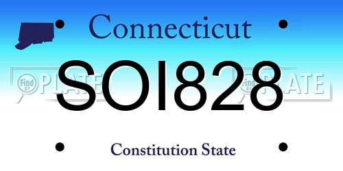 SOI828 Connecticut License Plate