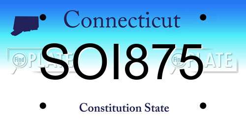 SOI875 Connecticut License Plate
