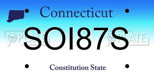SOI87S Connecticut License Plate