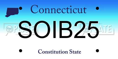 SOIB25 Connecticut License Plate