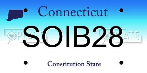 SOIB28 Connecticut License Plate