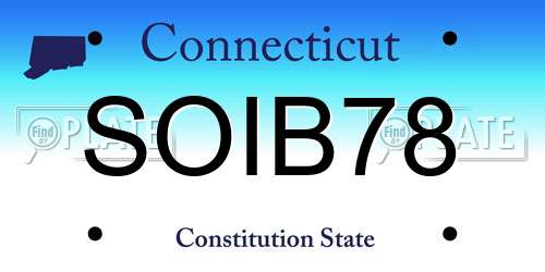 SOIB78 Connecticut License Plate
