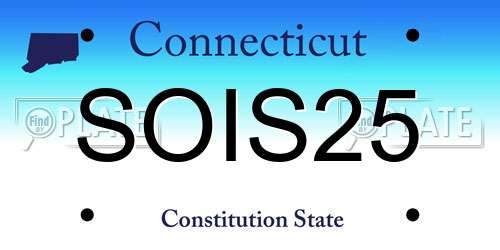 SOIS25 Connecticut License Plate