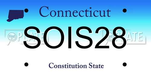 SOIS28 Connecticut License Plate