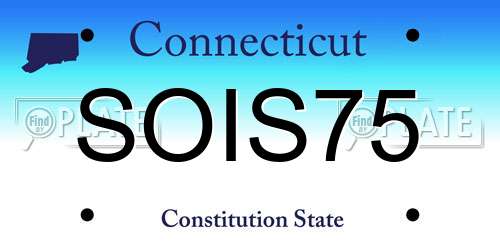 SOIS75 Connecticut License Plate
