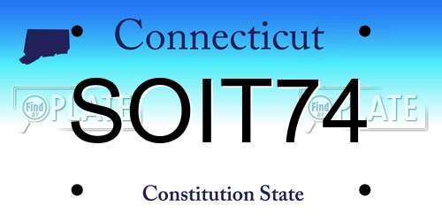 SOIT74 Connecticut License Plate