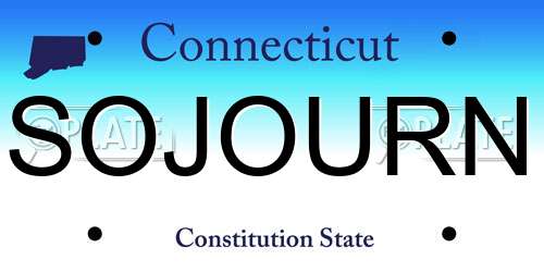 SOJOURN Connecticut License Plate