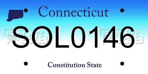 SOL0146 Connecticut License Plate
