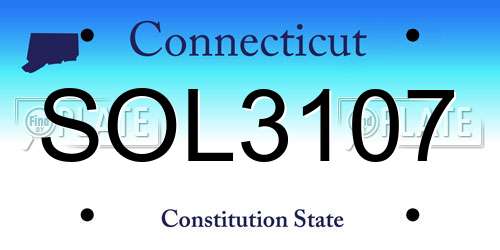 SOL3107 Connecticut License Plate