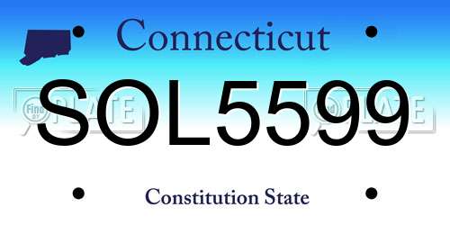 SOL5599 Connecticut License Plate