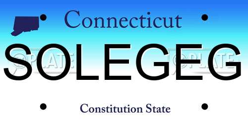 SOLEGEG Connecticut License Plate
