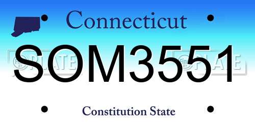 SOM3551 Connecticut License Plate
