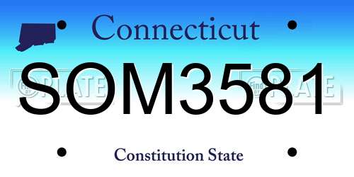 SOM3581 Connecticut License Plate
