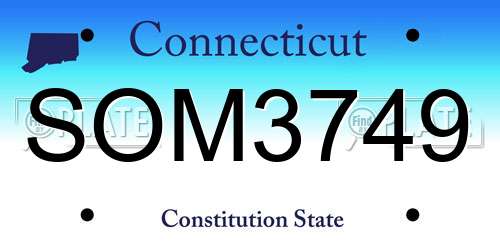 SOM3749 Connecticut License Plate