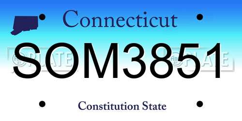 SOM3851 Connecticut License Plate