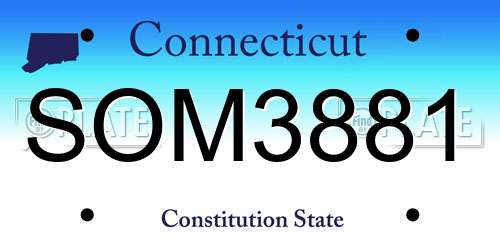SOM3881 Connecticut License Plate