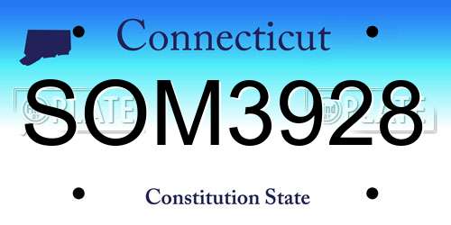 SOM3928 Connecticut License Plate