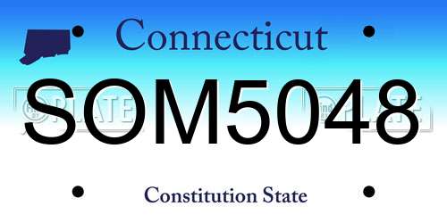 SOM5048 Connecticut License Plate