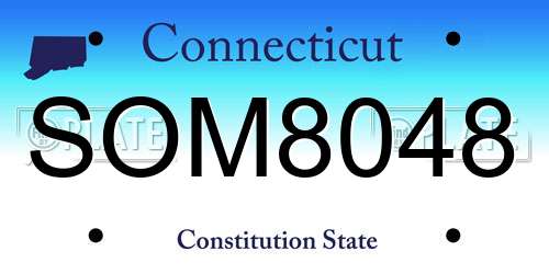 SOM8048 Connecticut License Plate