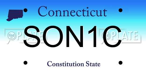 SON1C Connecticut License Plate