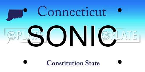 SONIC Connecticut License Plate