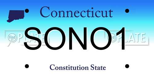 SONO1 Connecticut License Plate