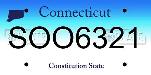 SOO6321 Connecticut License Plate
