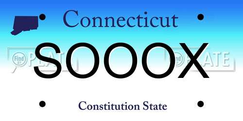 SOOOX Connecticut License Plate