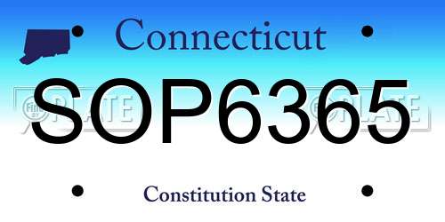 SOP6365 Connecticut License Plate