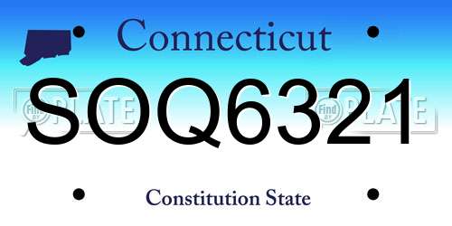 SOQ6321 Connecticut License Plate