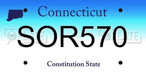 SOR570 Connecticut License Plate