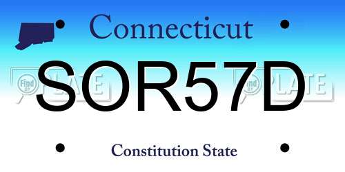 SOR57D Connecticut License Plate
