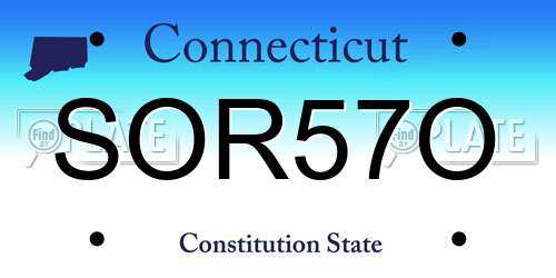 SOR57O Connecticut License Plate