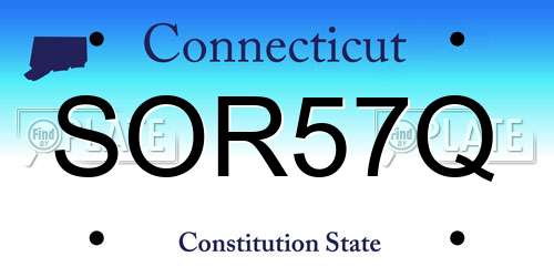 SOR57Q Connecticut License Plate