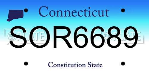SOR6689 Connecticut License Plate