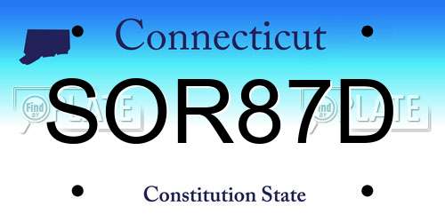 SOR87D Connecticut License Plate
