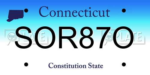 SOR87O Connecticut License Plate