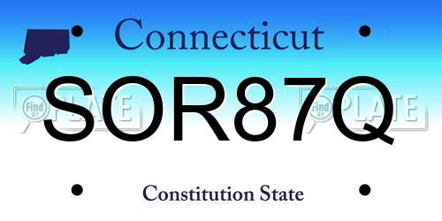 SOR87Q Connecticut License Plate
